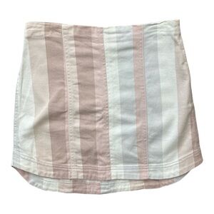 Peach Love Cotton Striped Mini skirt - blush pastel - XS/small